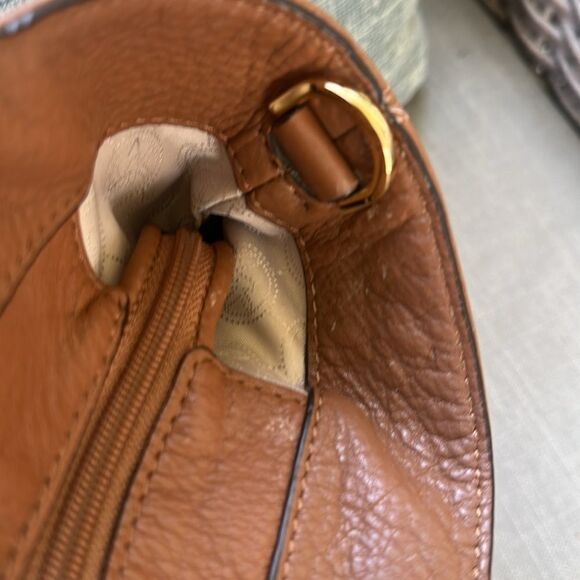 Michael Kors Cognac Leather Brooke Medium Tote/Crossbody Bag - Picture 8 of 11